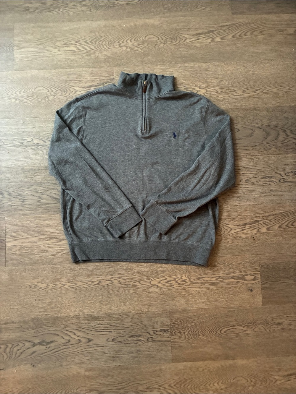 Polo by Ralph Lauren Gray Zip-Front Mock Neck